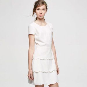 Club Monaco White Colby Scalloped Dress (Size 8)